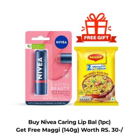 Nivea Lip Caring Beauty Lip Balm With SPF 30 - Pink Free Maggi Pkt